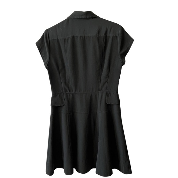 NANETTE LEPORE DRESS BLACK 8 ZIP FRONT SPORTY PICKLEBALL COASTAL GRANDMA CA… - Picture 5 of 13